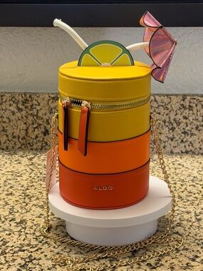Aldo Citrus Layered Cylinder Crossbody - Yellow & Orange NWT